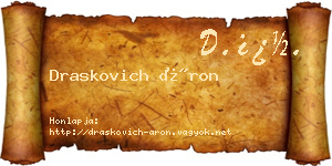 Draskovich Áron névjegykártya